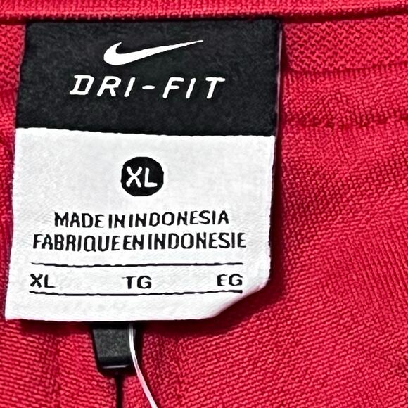 Nike Dri Fit Full Zip Jacket Men XL Red White Polyester Training Pockets New - Picture 6 of 7